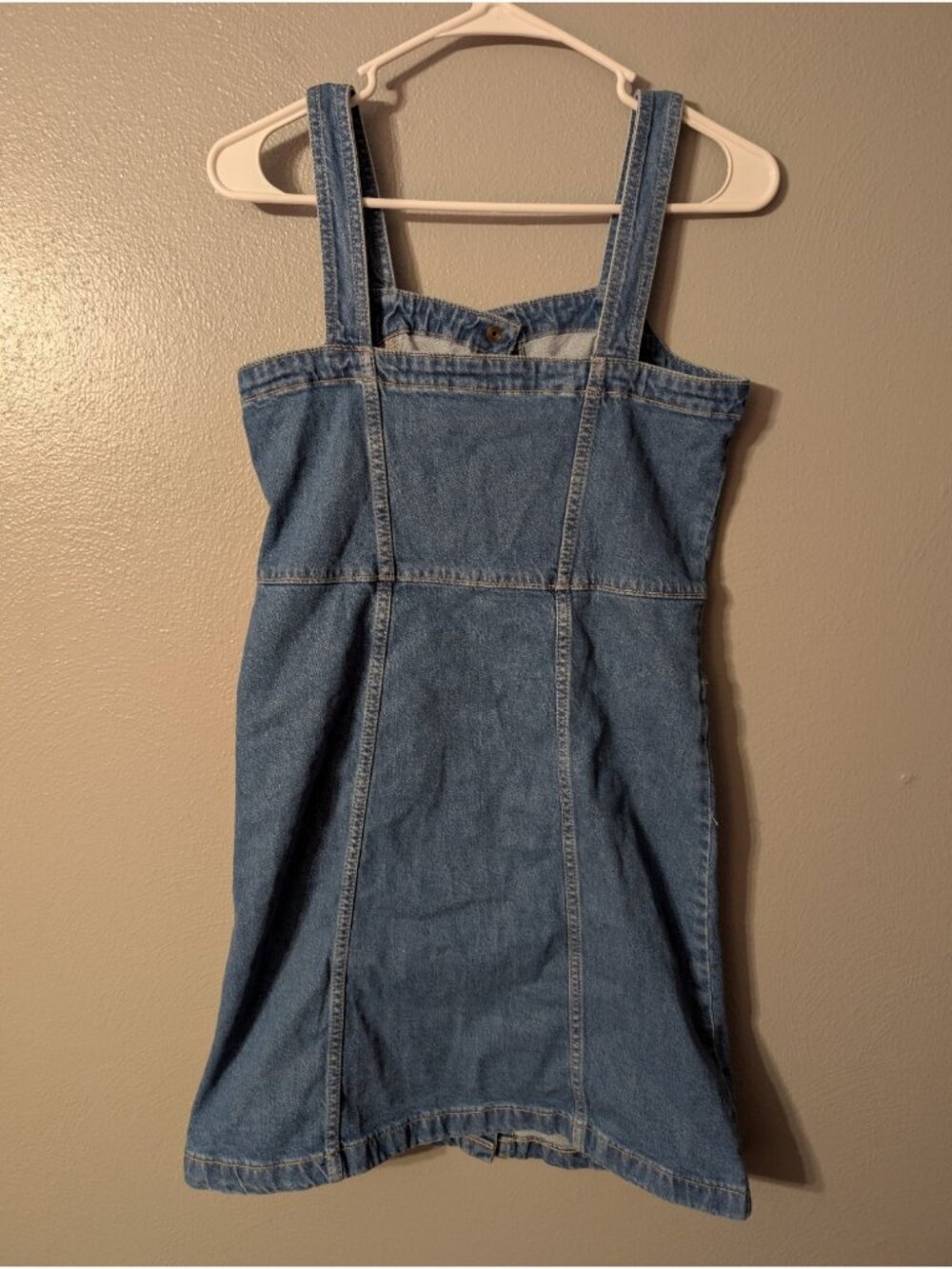 Gap Kids Denim Corset Dress XXL 14/16 Medium Wash Button Front A Line - Picture 3 of 6